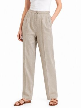 NWT vintage 90’s Geiger Austria 38/US 6 Beige 100% Linen High Rise Tapered Pants